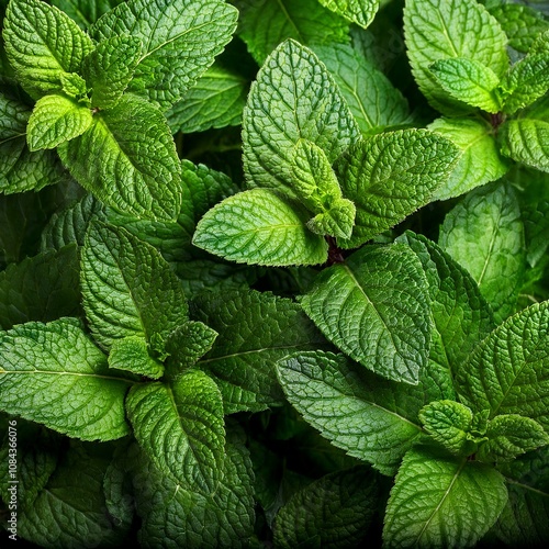 peppermint plant leaves scient. name Mentha piperita, AI generat photo