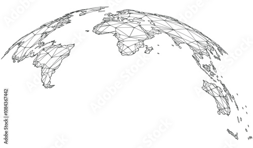 Global network connection. World map point and line composition concept of global business.