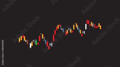 stock market candlestick chart pattern simple on black background.