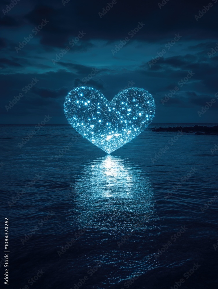 Fototapeta premium Heart-shaped object on water