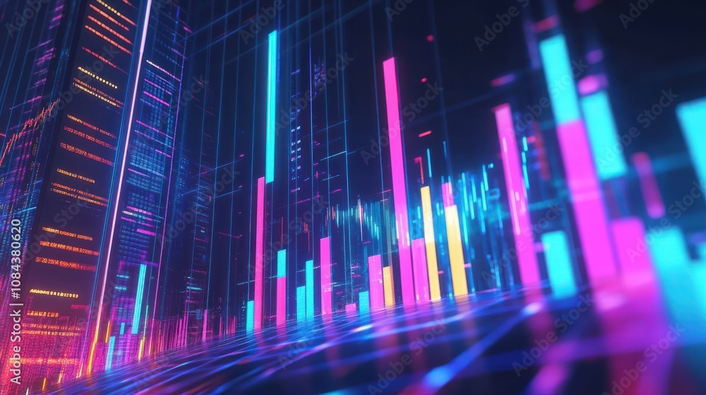 Stock trading, income growth. ROI, investment increasing. Business profits calculation. Demand planning, demand analytics, digital sales forecast concept. Vector isolated concept creative illustratio