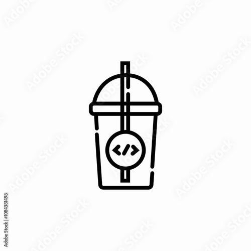take away cold drink icon sign vector