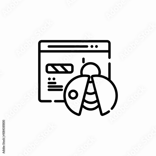 website bug icon sign vector