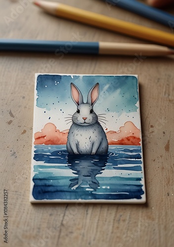 rabbit on the moon