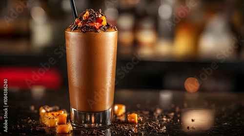 Irresistible Chipotle Chocolate Milkshake: A Decadent Dessert Option with a Perfect Balance of Sweet and Spicy Flavors. photo