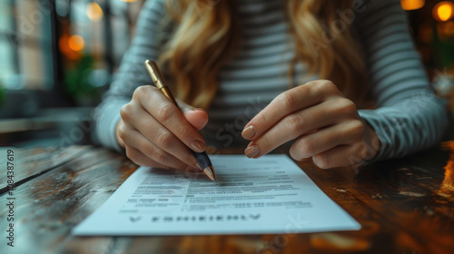 Wallpaper Mural Businesswoman holding the resume document on the office desk or ''resume'' table. Professional CV curriculum vitae for company career work recruitment and employment. Corporate interview candidate. Torontodigital.ca