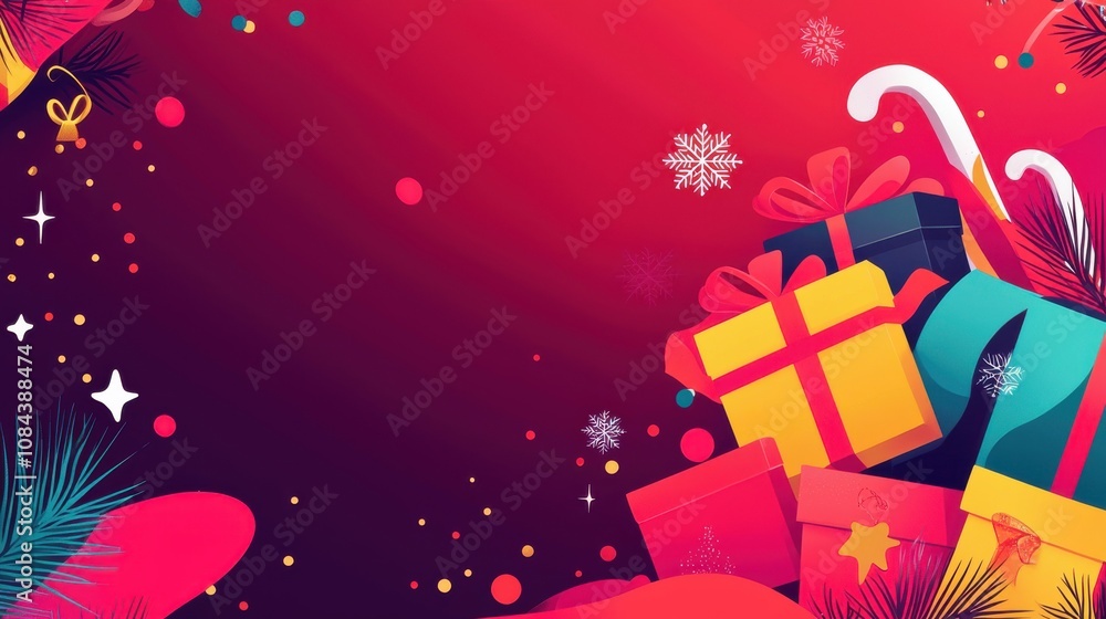 Digital Christmas Sale Banner with Festive Background Digital Christmas Sale Banner with Festive Background