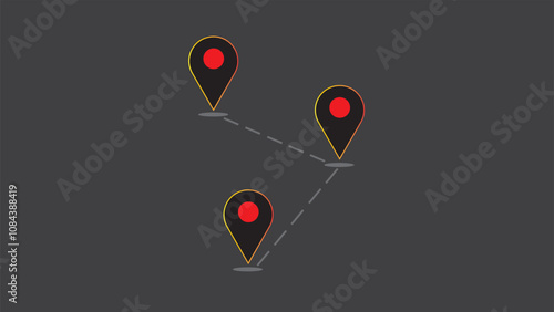 Abstract beautiful map pin, location icon, GPS Map simple design.