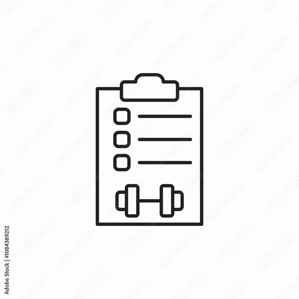 gym program clipboard icon sign vector gym program clipboard icon sign vector