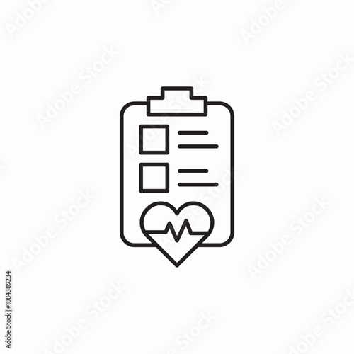 heart examination clipboard icon sign vector