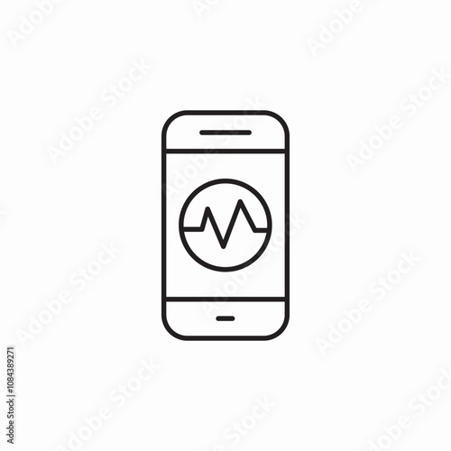 heart pulse phone icon sign vector