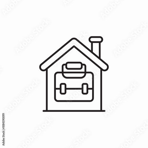 remote work home icon sign vector