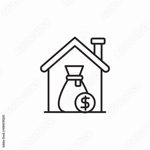 saving for house icon sign vector