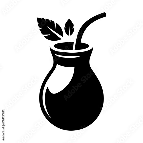 Simple Vector Icon of a Mate Gourd – Logo Design Illustration