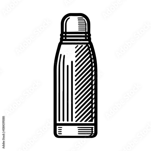 Simple Vector Icon of a Thermos – Logo Design Illustration photo