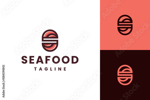 seafood crab s letter logo vector photo