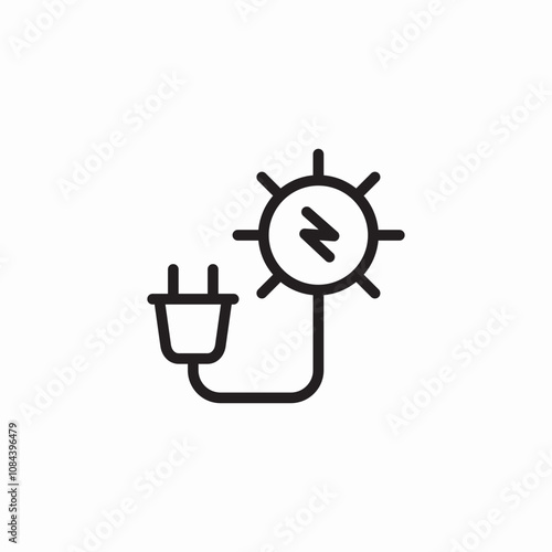 solar energy plug icon sign vector