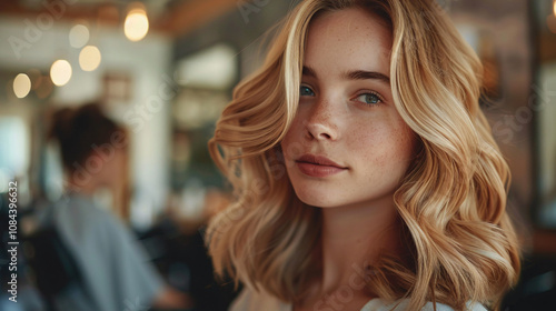 Wallpaper Mural A professional beautician applies the finishing touches to a model's elegant hair, creating a modern and stylish look Torontodigital.ca
