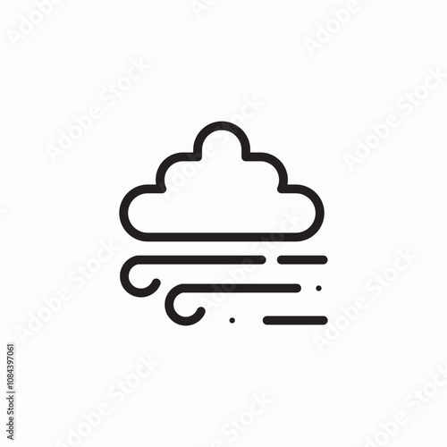 wind cloud icon sign vector
