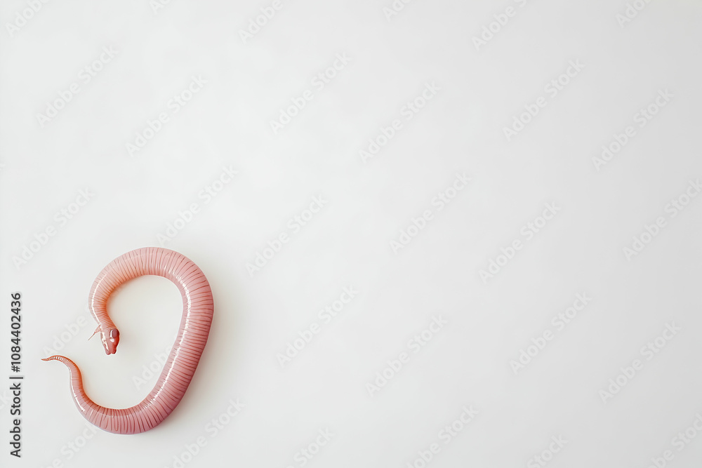 Earthworm isolated on a clean white surface. 4k image Earthworm isolated on a clean white surface. 4k image