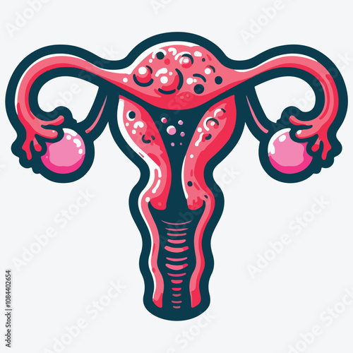A simple illustration of an endometrial polyp stock illustration
