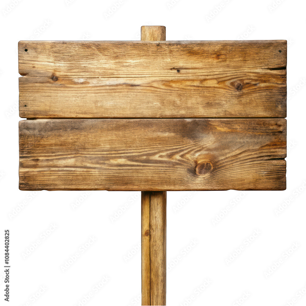 Old wooden sign board isolated on transparent background Old wooden sign board isolated on transparent background