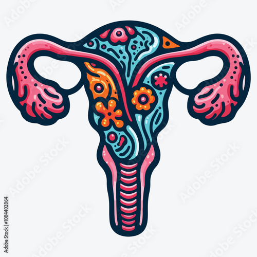 A simple illustration of an endometrial polyp stock illustration