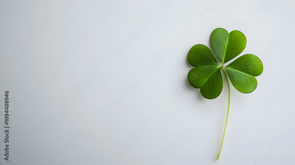 Green four-leaf clover isolated on a white background. 4k image Green four-leaf clover isolated on a white background. 4k image