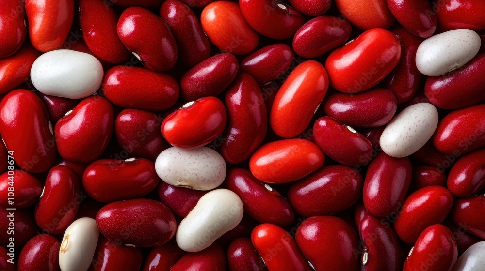 Array of red beans with various shades and textures captured in close-up to highlight the diversity and richness of this nutritious staple food item. Array of red beans with various shades and textures captured in close-up to highlight the diversity and richness of this nutritious staple food item.