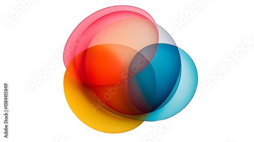 Venn diagram with three overlapping circles in distinct colors on a white background, no shadows