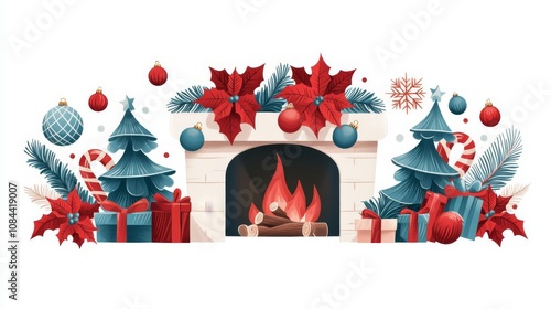 Festive holiday scene with vibrant decorations.