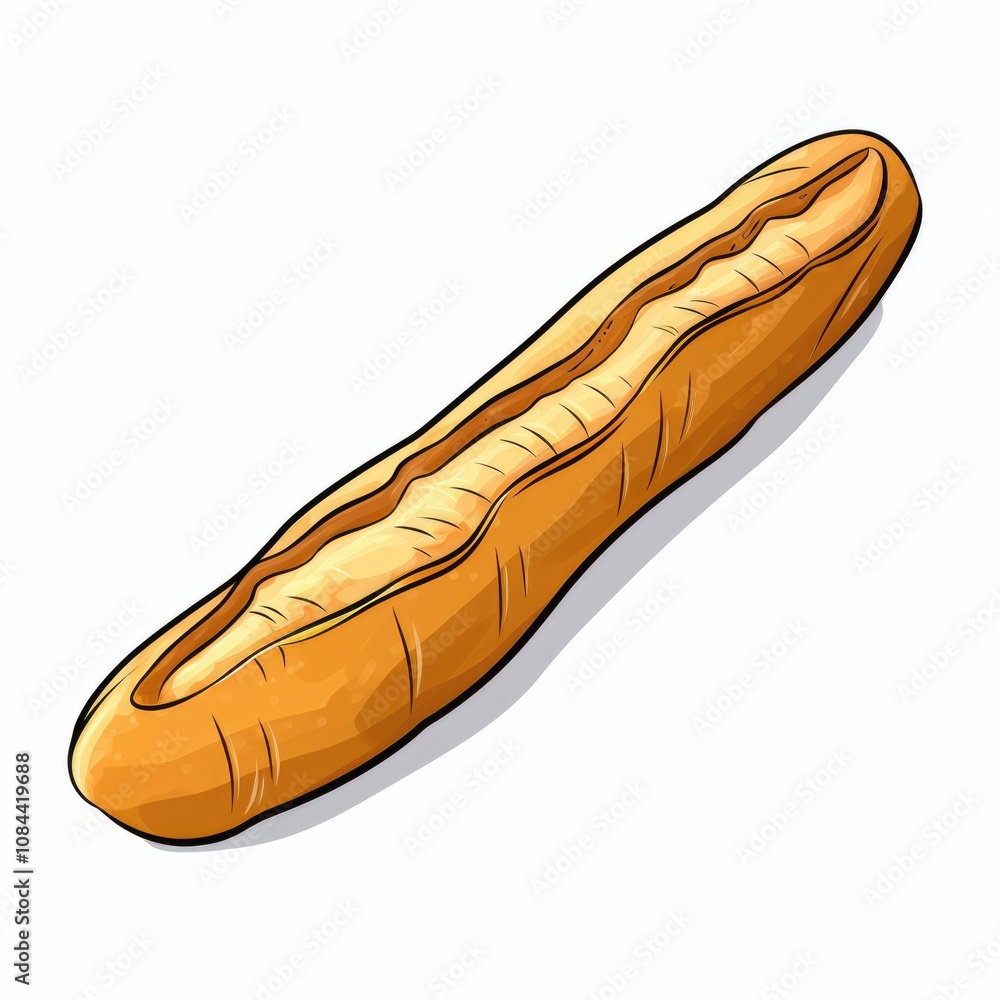 Freshly Baked Baguette on a White Background Perfect for Culinary and Food-Related Designs Featuring A Crispy Texture and Golden Brown Color Freshly Baked Baguette on a White Background Perfect for Culinary and Food-Related Designs Featuring A Crispy Texture and Golden Brown Color