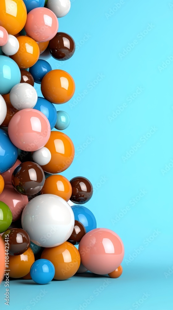 Obraz premium Colorful Spheres Abstract Background 3D Rendering