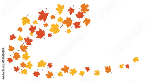 Wallpaper Mural Autumn maple leaves flying isolated element in the wind vector illustration Torontodigital.ca