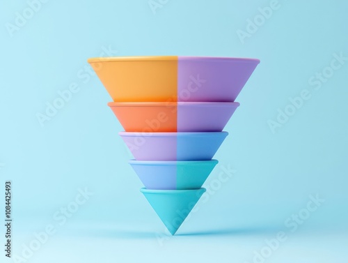 Free Download keyword SEO concept. Funnel analysis tool tracking keyword performance from search to conversion, structured path, 3D illustration - GFXLoad