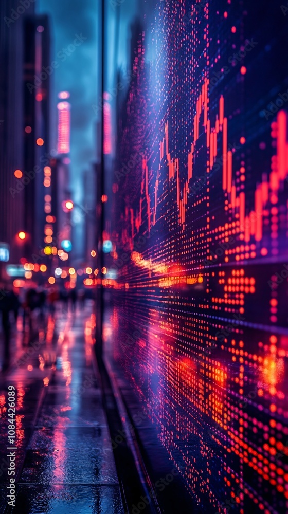 a digital stock market graph with red and blue colors on a black background, a digital stock market graph with red and blue colors on a black background,