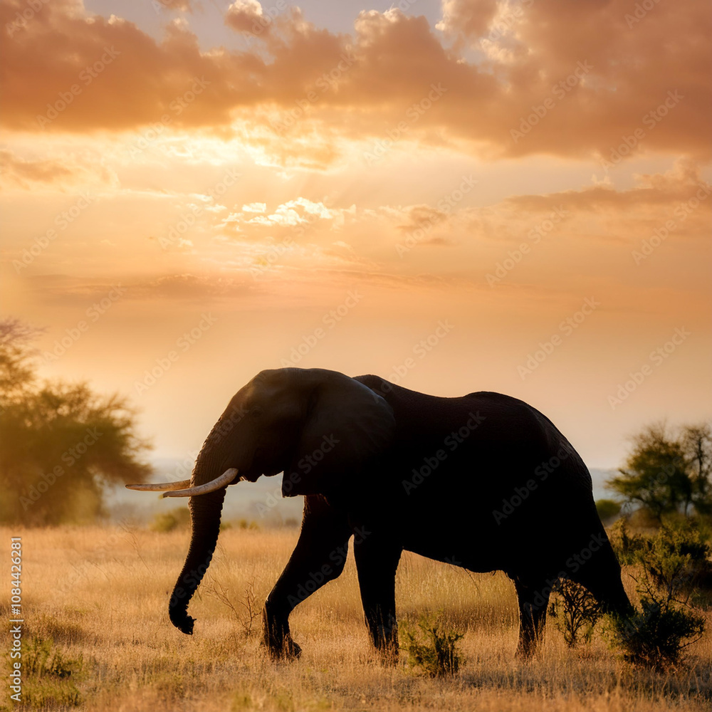 Fototapeta premium Elephant. Symbol of wisdom and strength