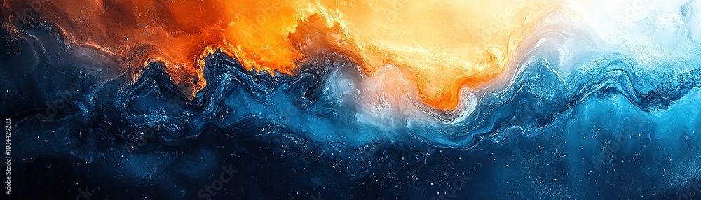 Fototapeta premium Dynamic abstract waves in fiery colors digital art contemporary style high-resolution fluid motion visual impact