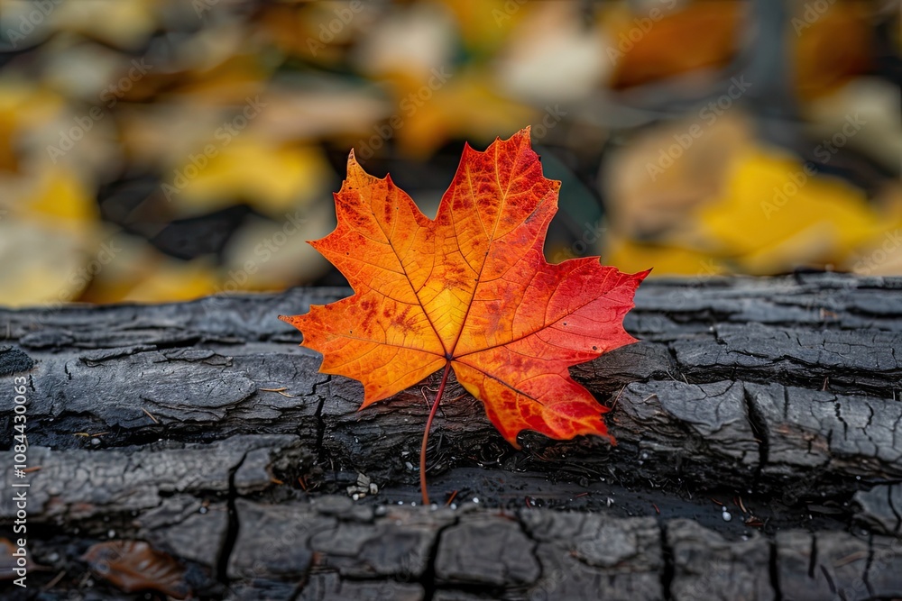 Autumn Leaf on Log