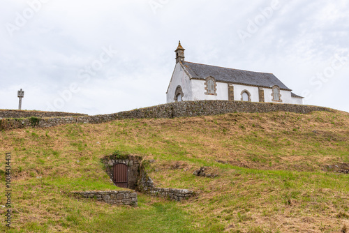 The Saint-Michelle chapel built on the Saint-Michel neolithic tumulus (Carnac, Morbihan, Bretagne, France)