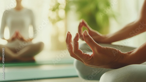 Wallpaper Mural Tranquil couples yoga session in a cozy living space for relaxation and harmony Torontodigital.ca