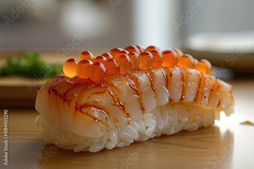 Salmon Sushi with Tobiko