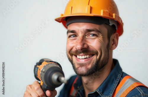 advertising photo portrait of a builder  photo