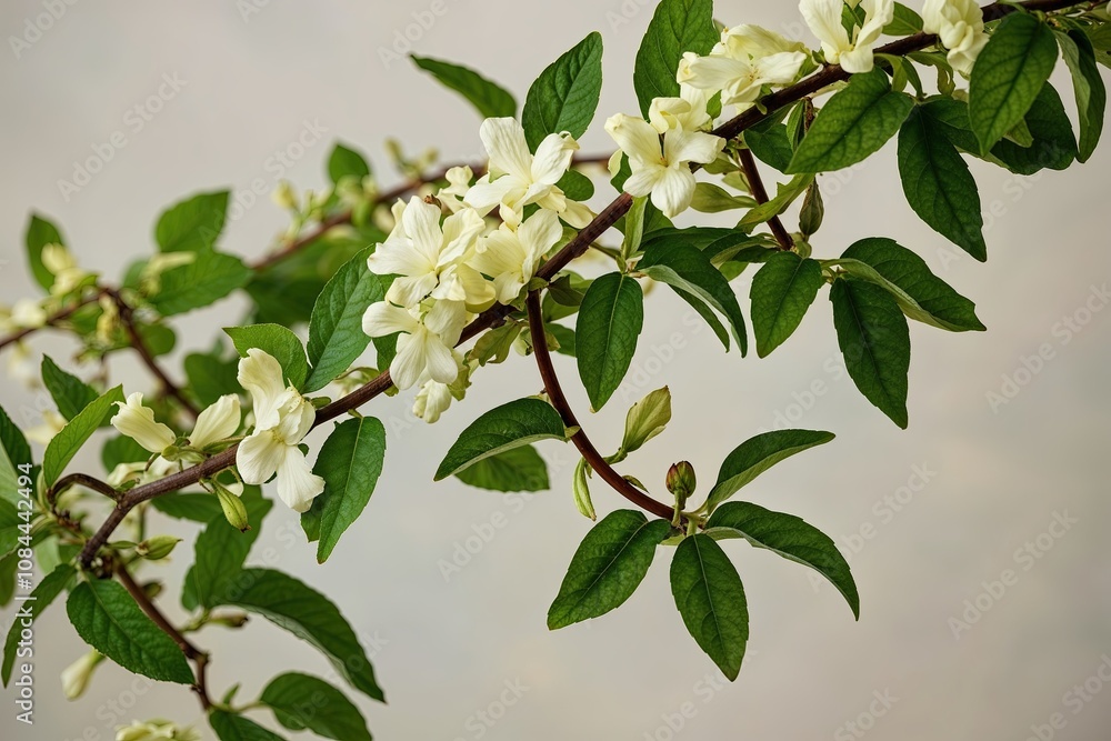 Troop of Twisting Jasmine Vines Against a Soft Background Troop of Twisting Jasmine Vines Against a Soft Background