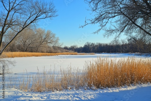 Wallpaper Mural Breathtaking Winter Landscape of a Lush Grass Field in Minnesota's Prairie Torontodigital.ca