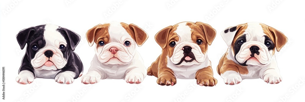Charming Collection of Adorable Pets Against a Clean White Backdrop for Banner Design Charming Collection of Adorable Pets Against a Clean White Backdrop for Banner Design
