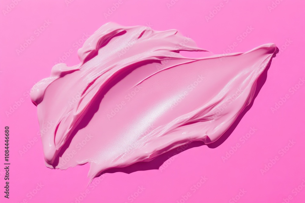 Elegant Pink Glossy Cream Smear Close-Up Elegant Pink Glossy Cream Smear Close-Up