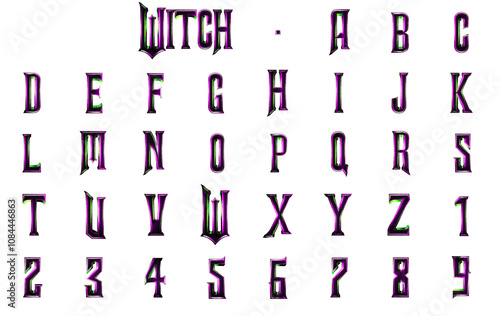 Witch haunting 3D alphabet render