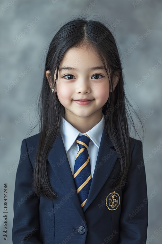 image for school yearbook, body facing the left, chinese white teen boy, 16 years old, black curly hair, in plain navy blue blazer, generative ai image for school yearbook, body facing the left, chinese white teen boy, 16 years old, black curly hair, in plain navy blue blazer, generative ai