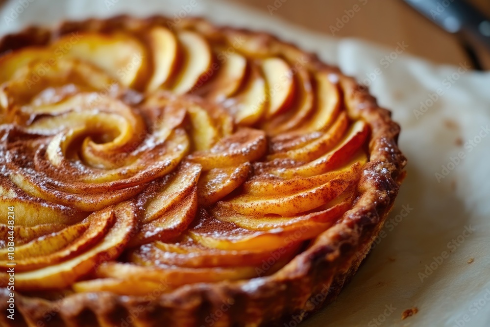 Fototapeta premium Warm Apple Tart with Cinnamon and Sugar